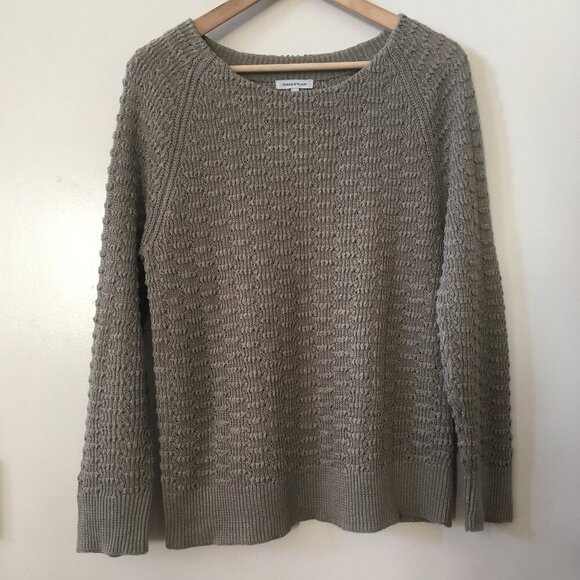 Surface to Air 100% Linen Taupe Knit Raglan Sweater - Picture 1 of 5